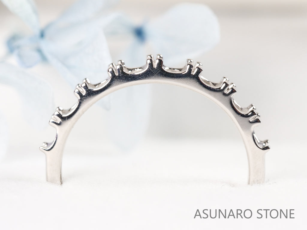 【お仕立て用】空枠番号：1809C　3.2mm用　リング枠　ハーフエタニティ【オーダージュエリー用】hpv