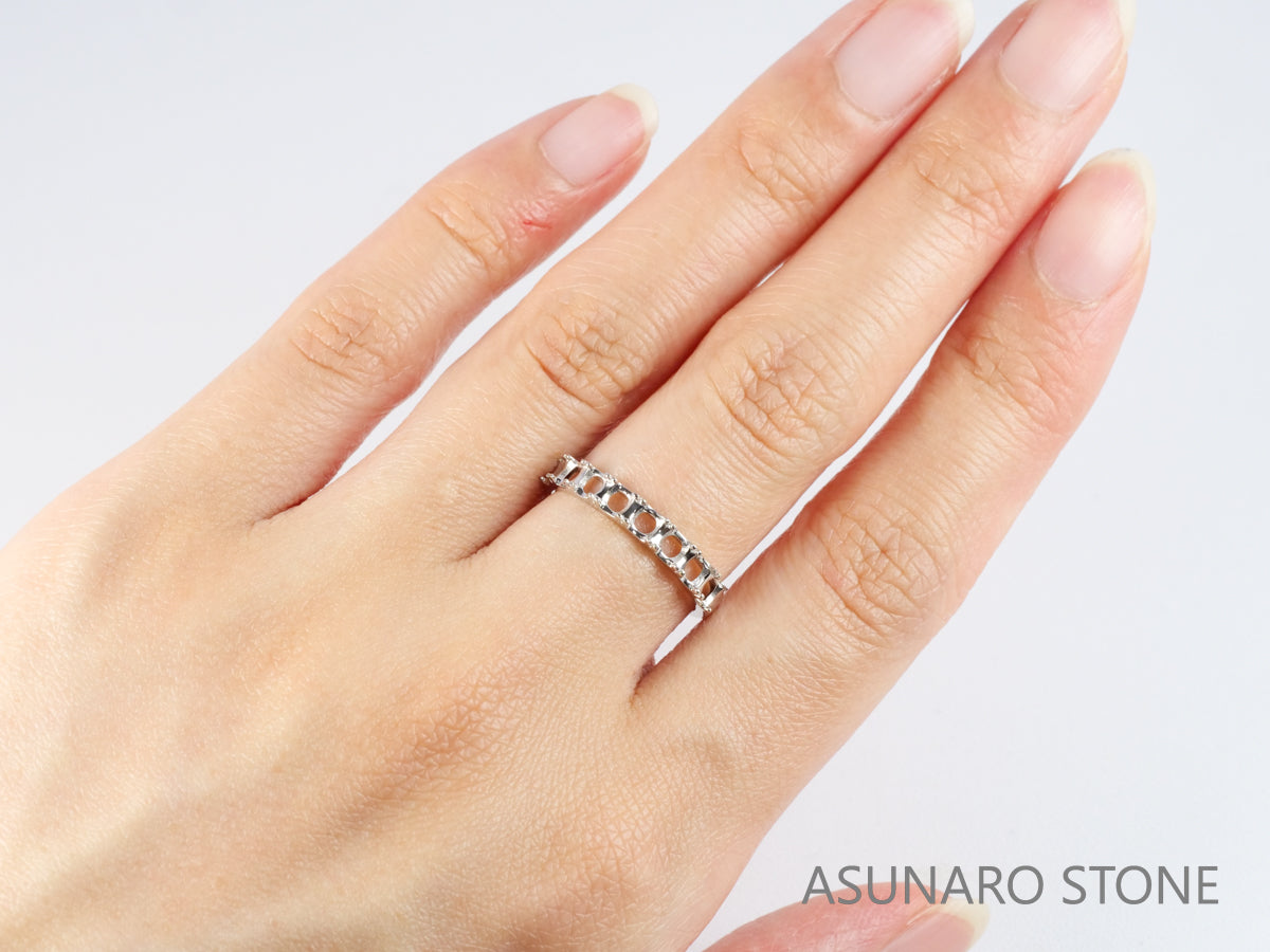 【お仕立て用】空枠番号：1809C　3.2mm用　リング枠　ハーフエタニティ【オーダージュエリー用】hpv