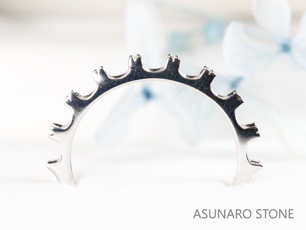 【お仕立て用】空枠番号：3266C　3.5mm用　リング枠　ハーフエタニティ【オーダージュエリー用】hpv