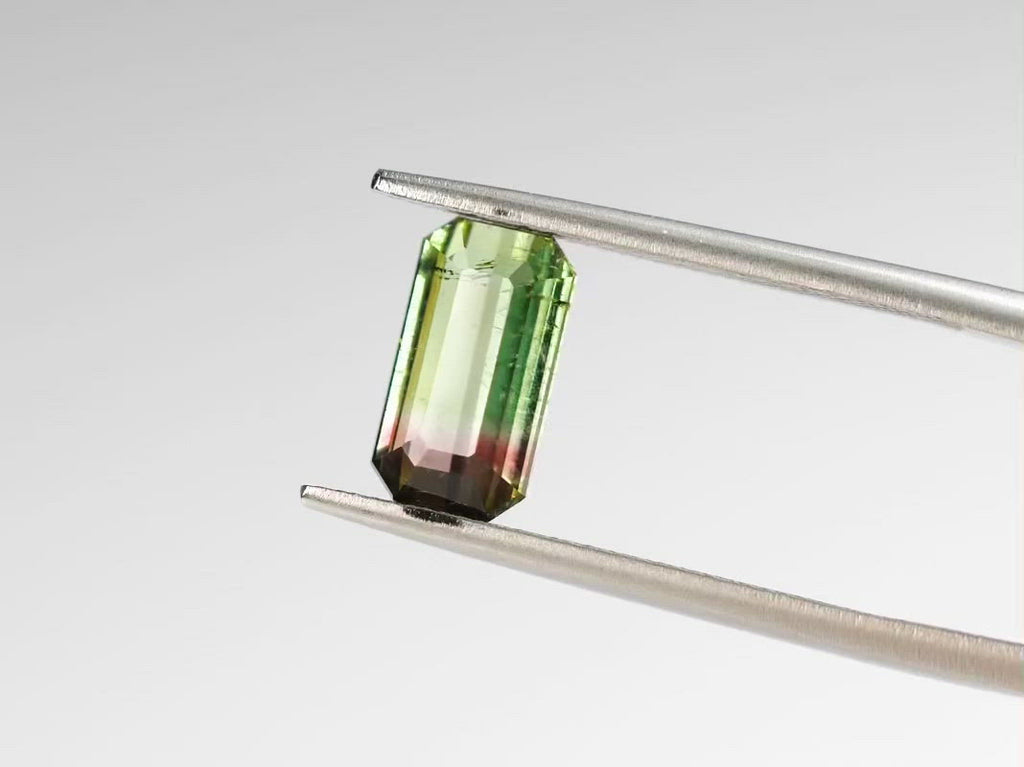バイカラートルマリン エメラルドカット ルワンダ産 1.75ct【tm210625-313】