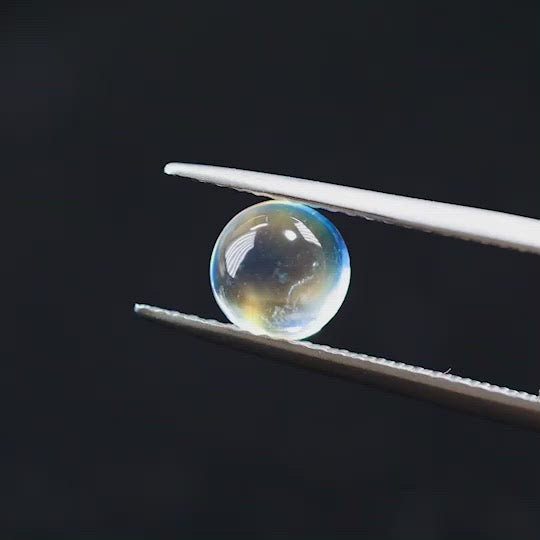 アンデシンラブラドライト  ラウンドカボション　インド産　　0.90ct【211129-542】