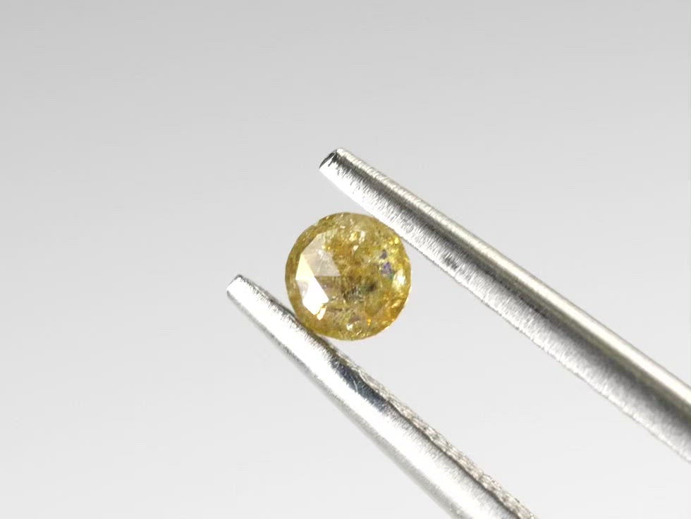 イエローダイヤモンド ローズカット コンゴ・ザイール産 0.14ct【da210629-400】