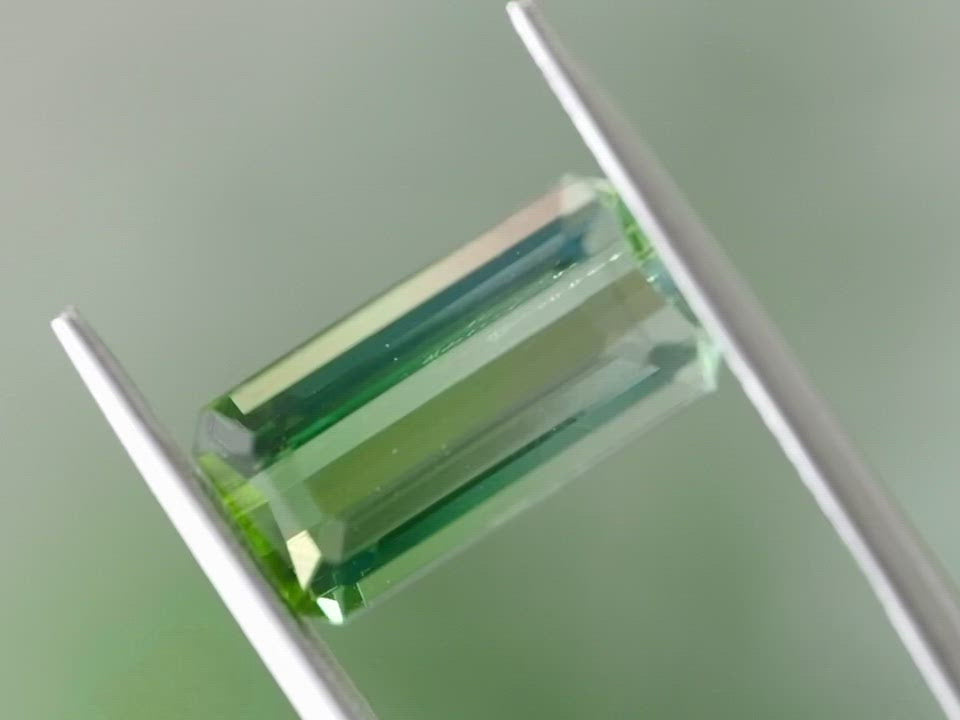 バイカラートルマリン エメラルドカット ルワンダ産 4.10ct【tm210529-0309】