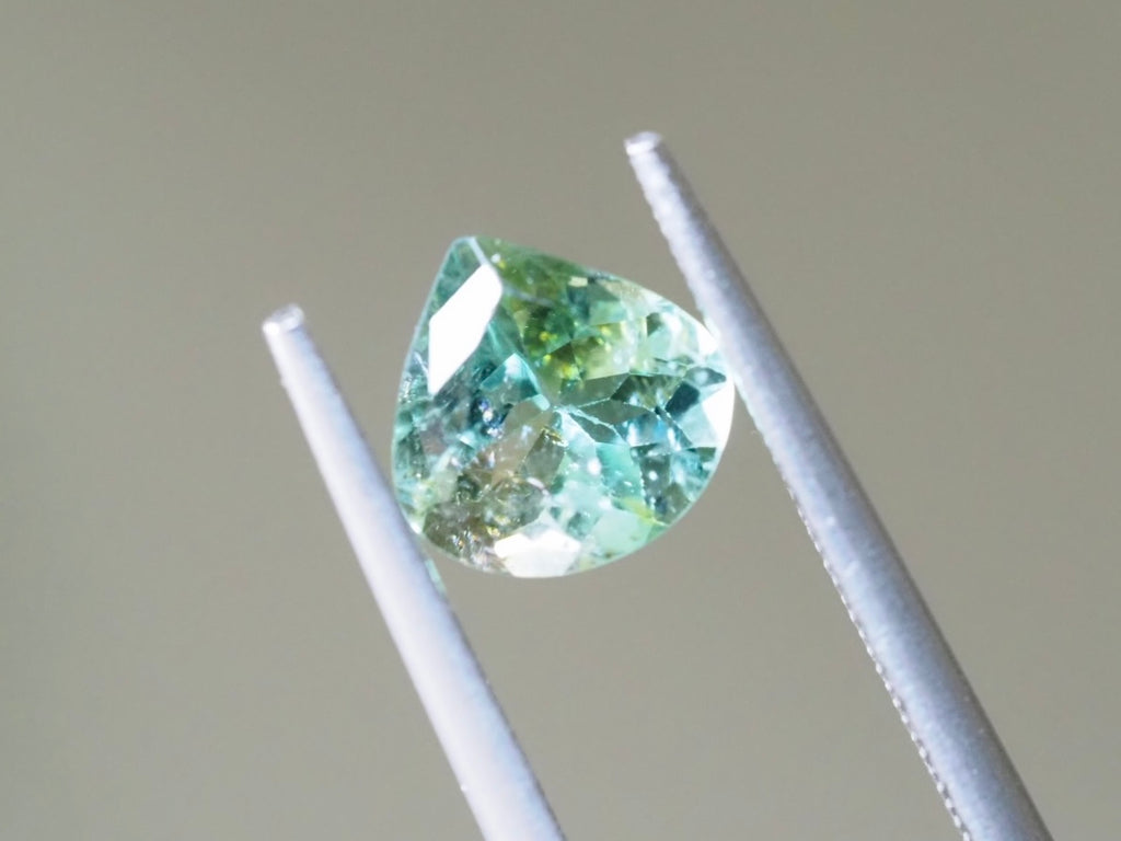 バイカラーシーフォームトルマリン マロンカット アフガニスタン産 1.00ct【pt210602-298】