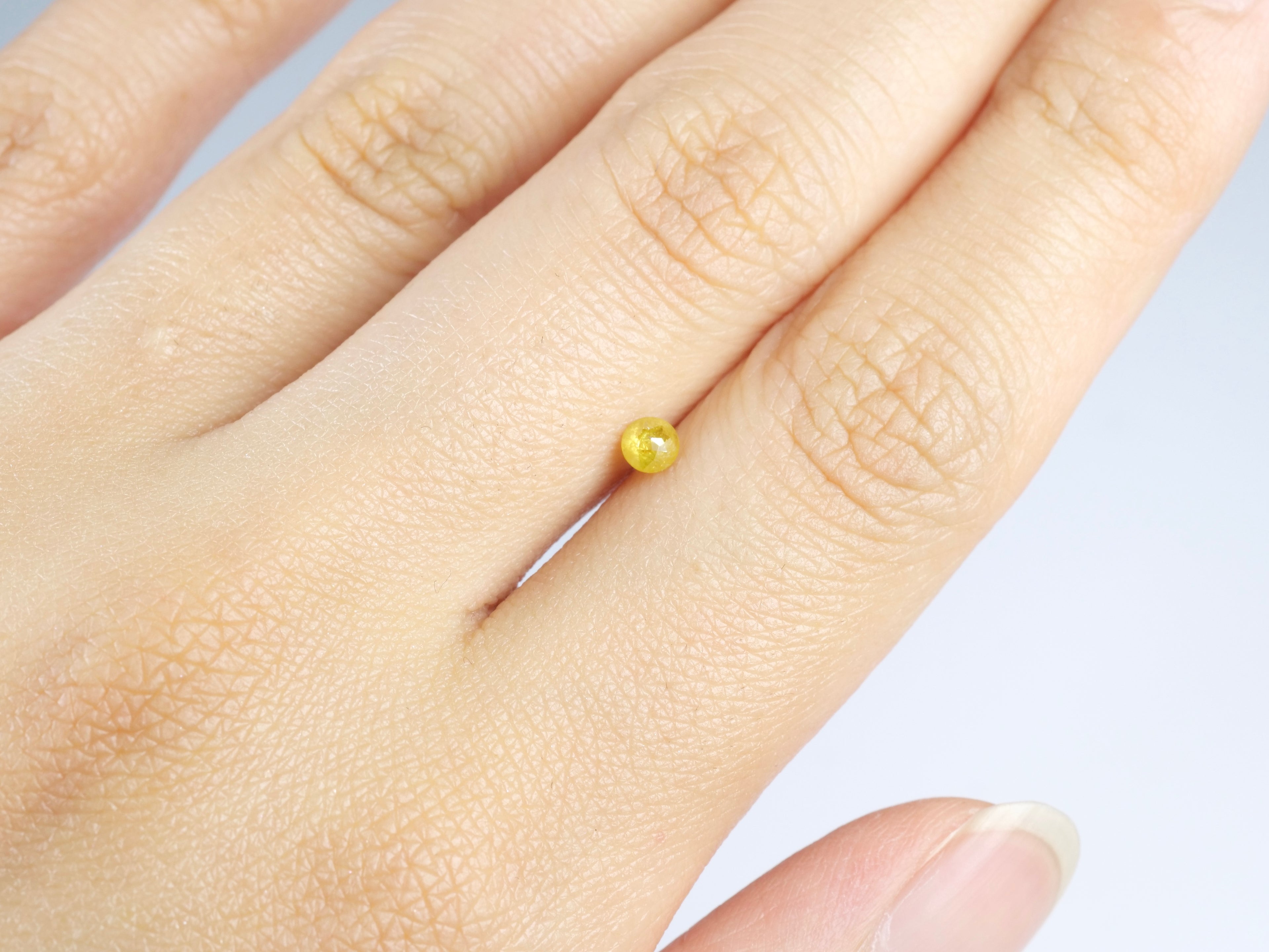 イエローダイヤモンド ローズカット コンゴ・ザイール産 0.15ct【da210629-392】