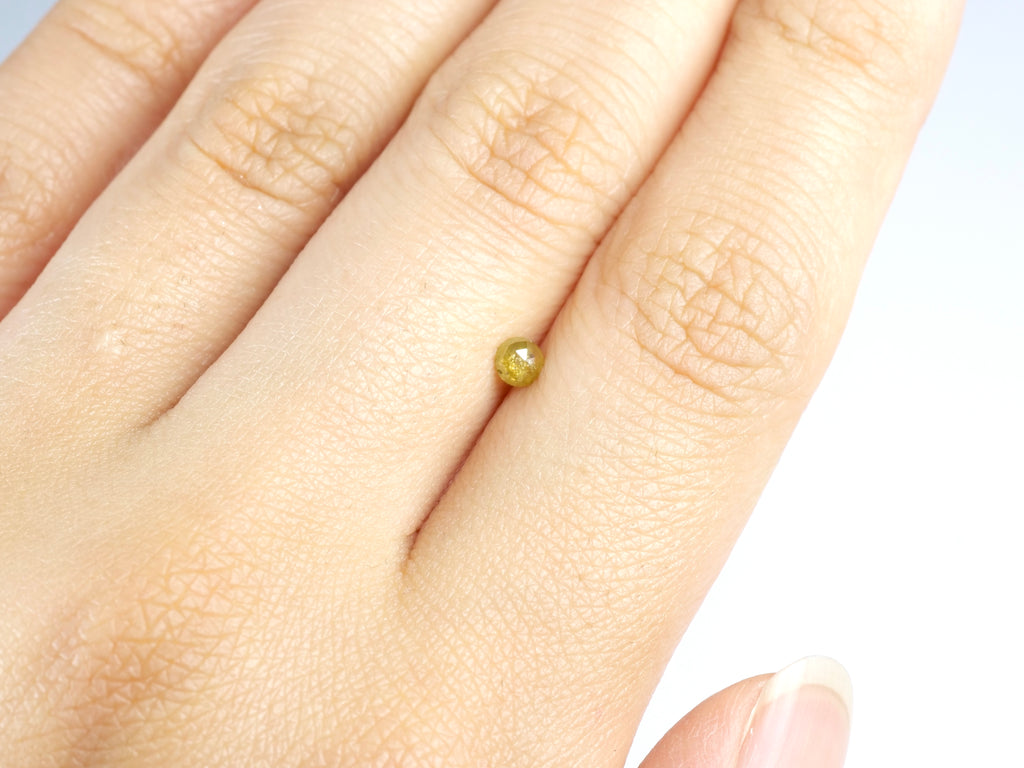 イエローダイヤモンド ローズカット コンゴ・ザイール産 0.17ct【da210629-397】