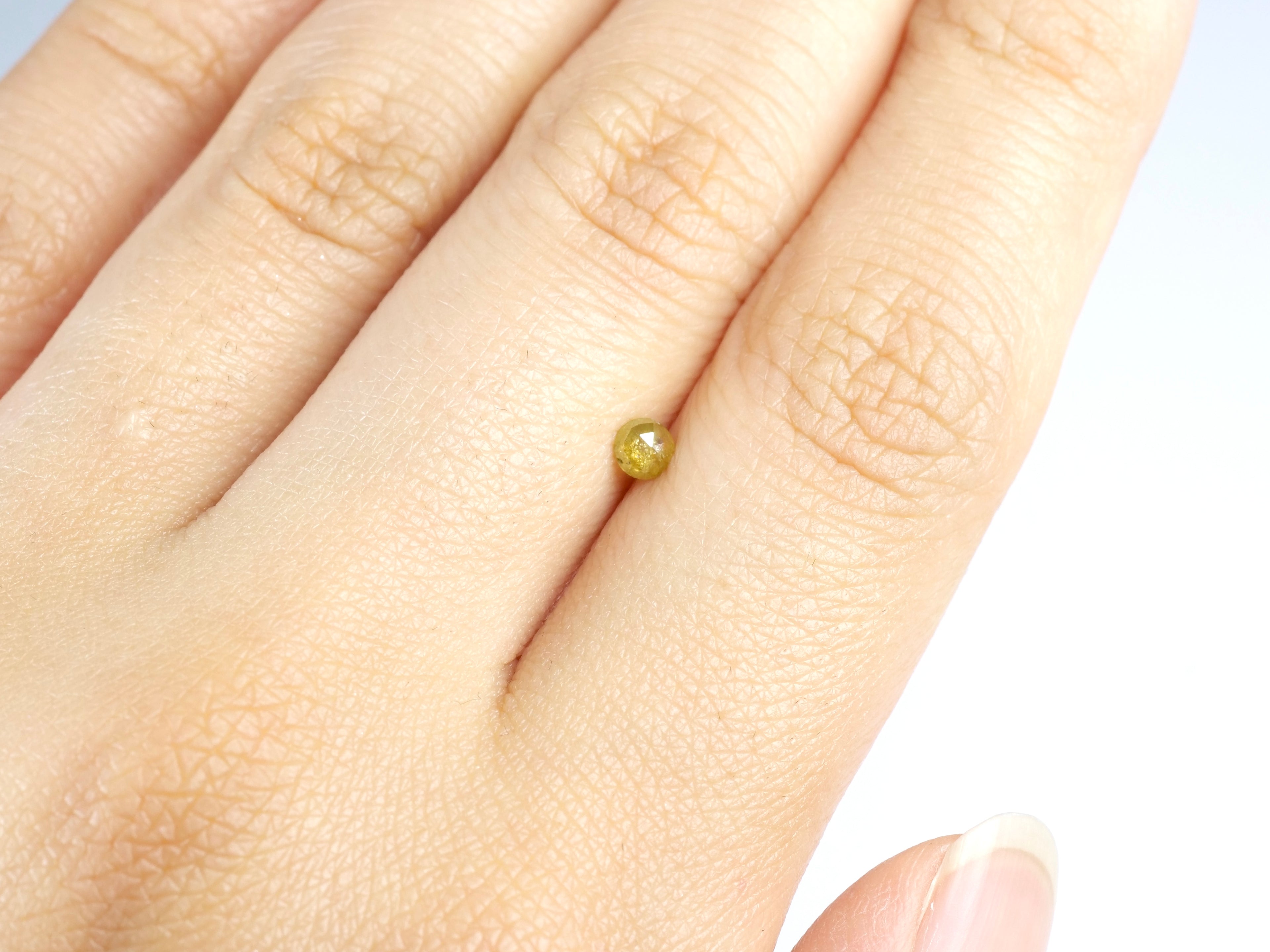 イエローダイヤモンド ローズカット コンゴ・ザイール産 0.17ct【da210629-397】