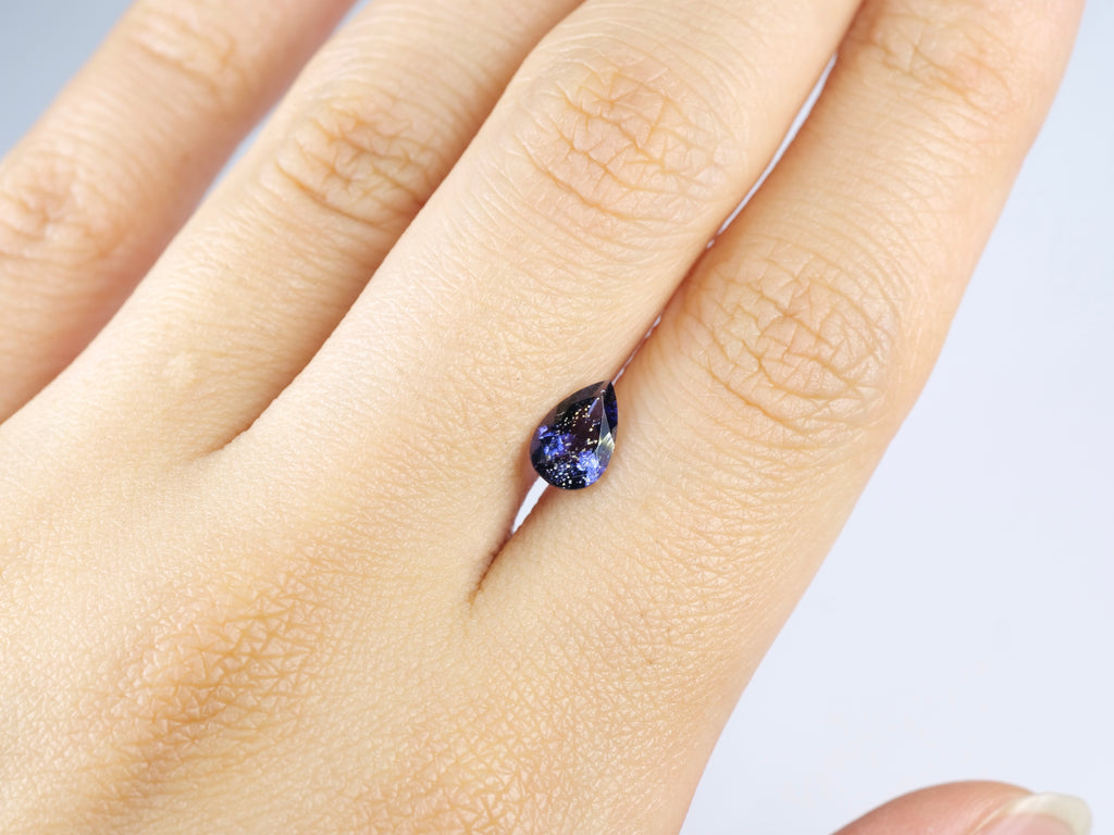 アイオライトサンストーン ペアシェイプカット インド産0.66ct【as210717-408】