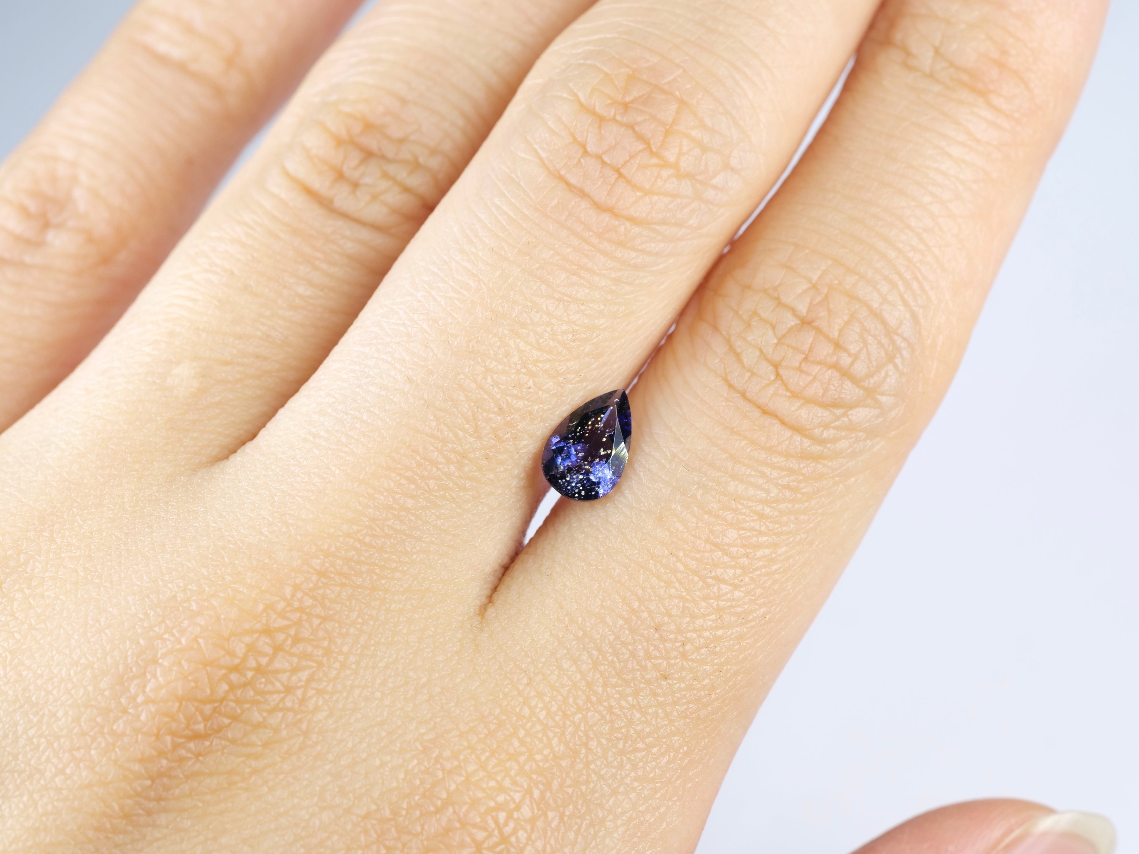 アイオライトサンストーン ペアシェイプカット インド産0.66ct【as210717-408】