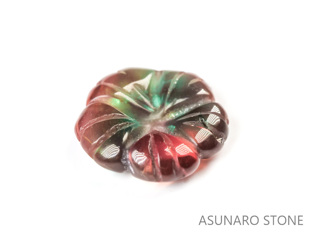 バイカラーオレゴンサンストーン フラワーカット アメリカ産 2.46ct【os210618-280】