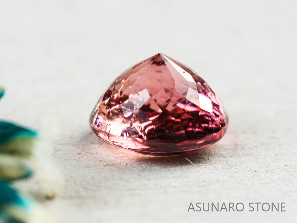 オレンジピンクトルマリン ラウンドカット ルワンダ産 　1.41ct【211119-386】