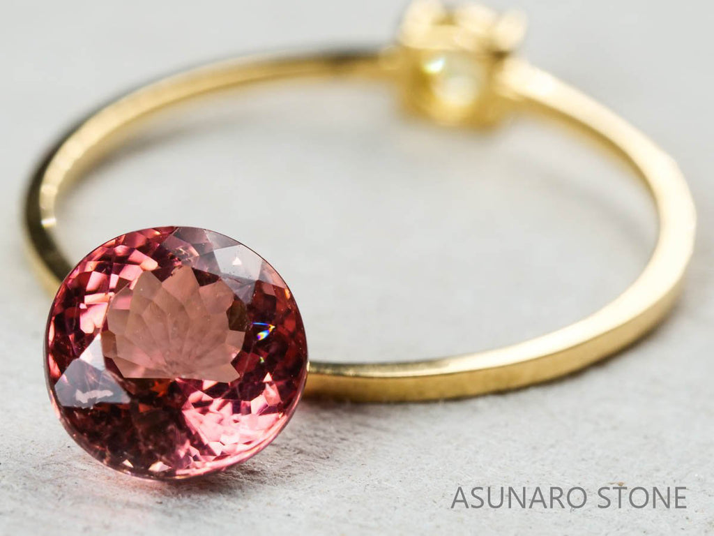 オレンジピンクトルマリン ラウンドカット ルワンダ産 　1.41ct【211119-386】