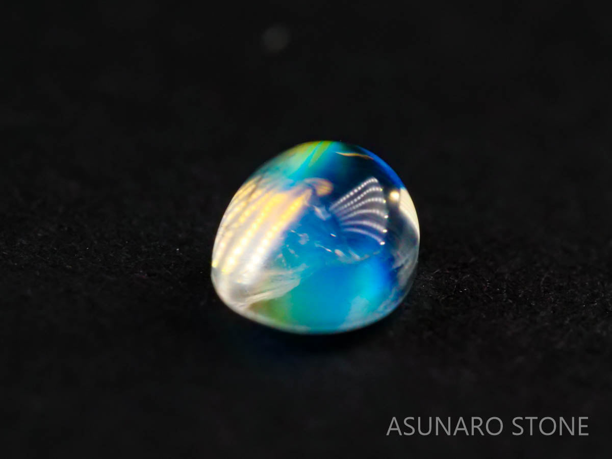 アンデシンラブラドライト  オーバルカボション　インド産　　0.50ct【211125-538】