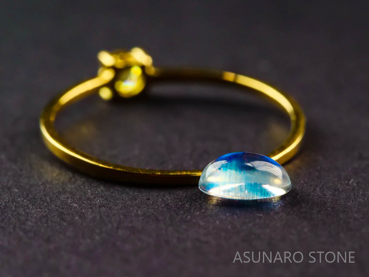 アンデシンラブラドライト  オーバルカボション　インド産　　0.50ct【211125-538】