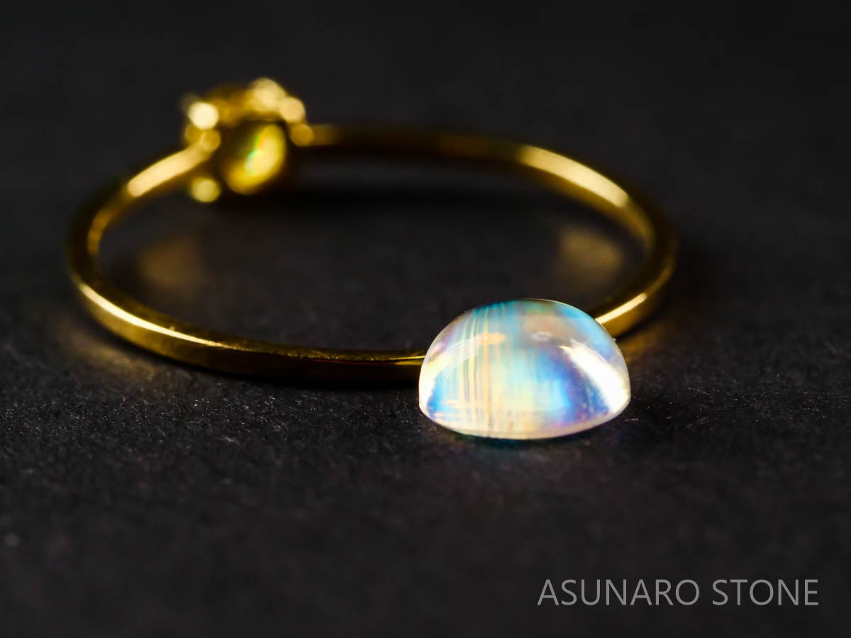 アンデシンラブラドライト  ラウンドカボション　インド産　　0.84ct【211125-539】