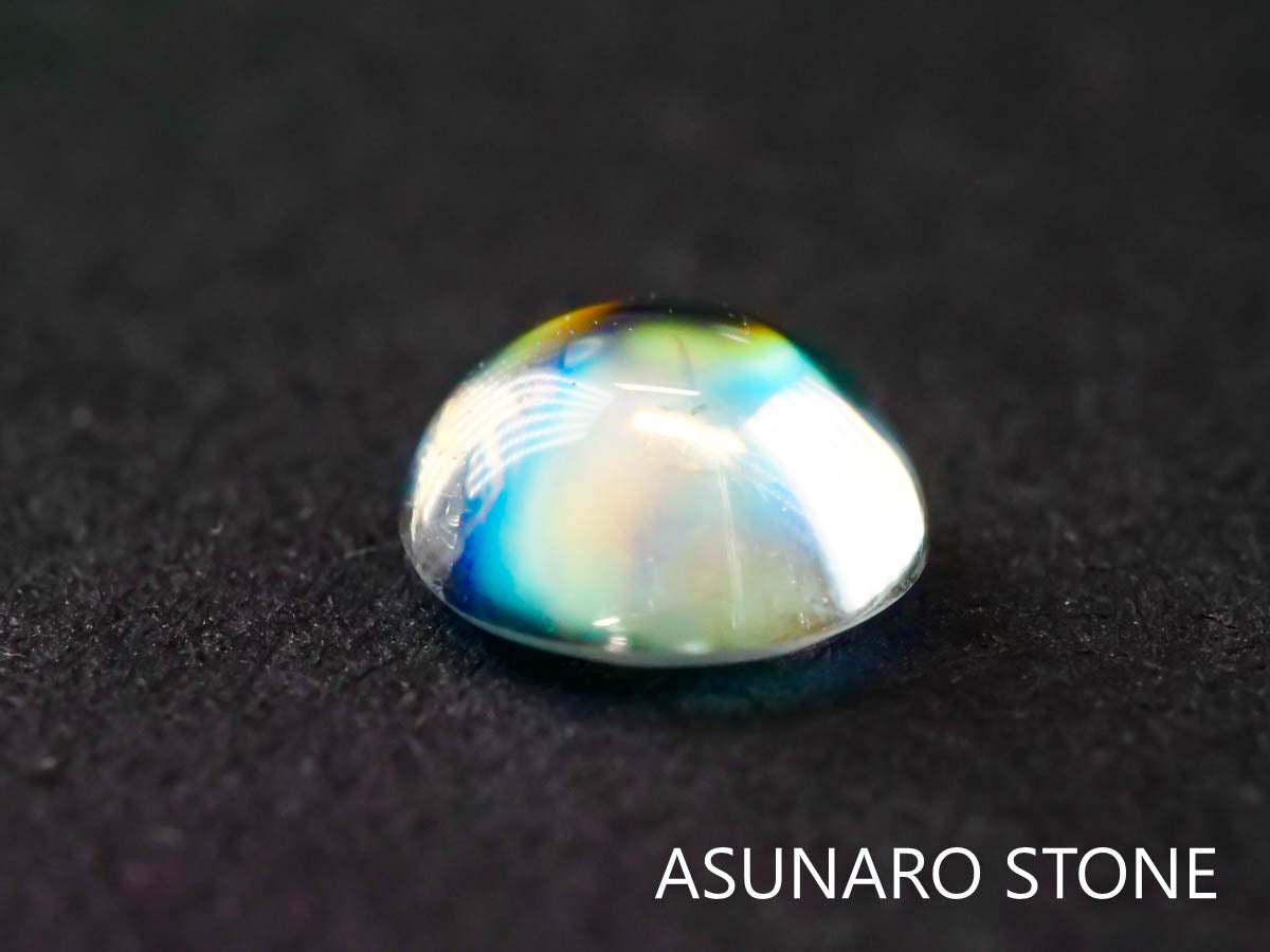 アンデシンラブラドライト  ラウンドカボション　インド産　　0.41ct【211129-541】