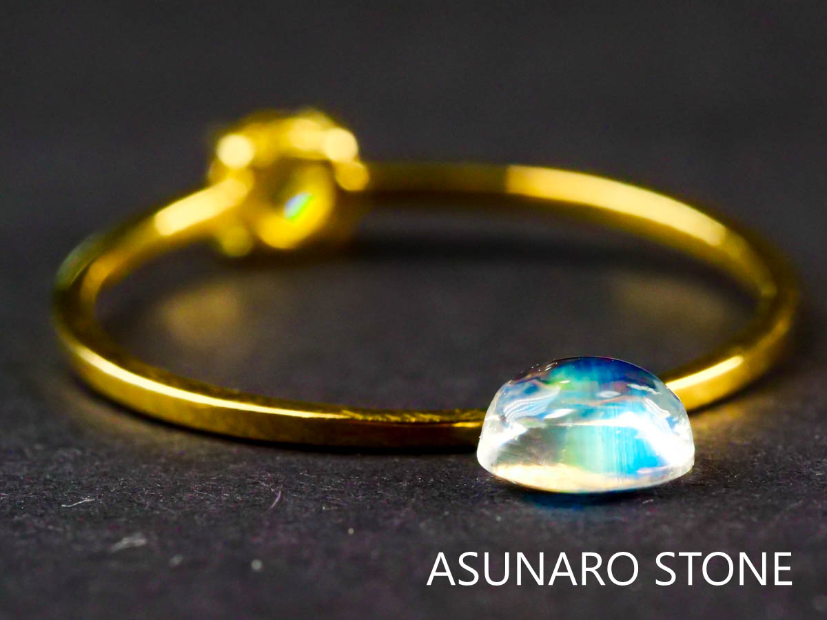 アンデシンラブラドライト  ラウンドカボション　インド産　　0.47ct【211129-543】