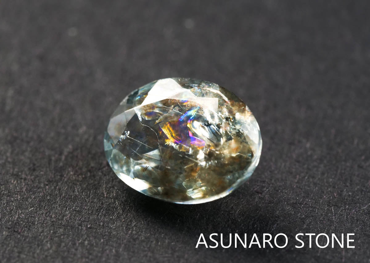 アクアマリンサンストーン オーバルカット ブラジル産 1.48ct ソ付