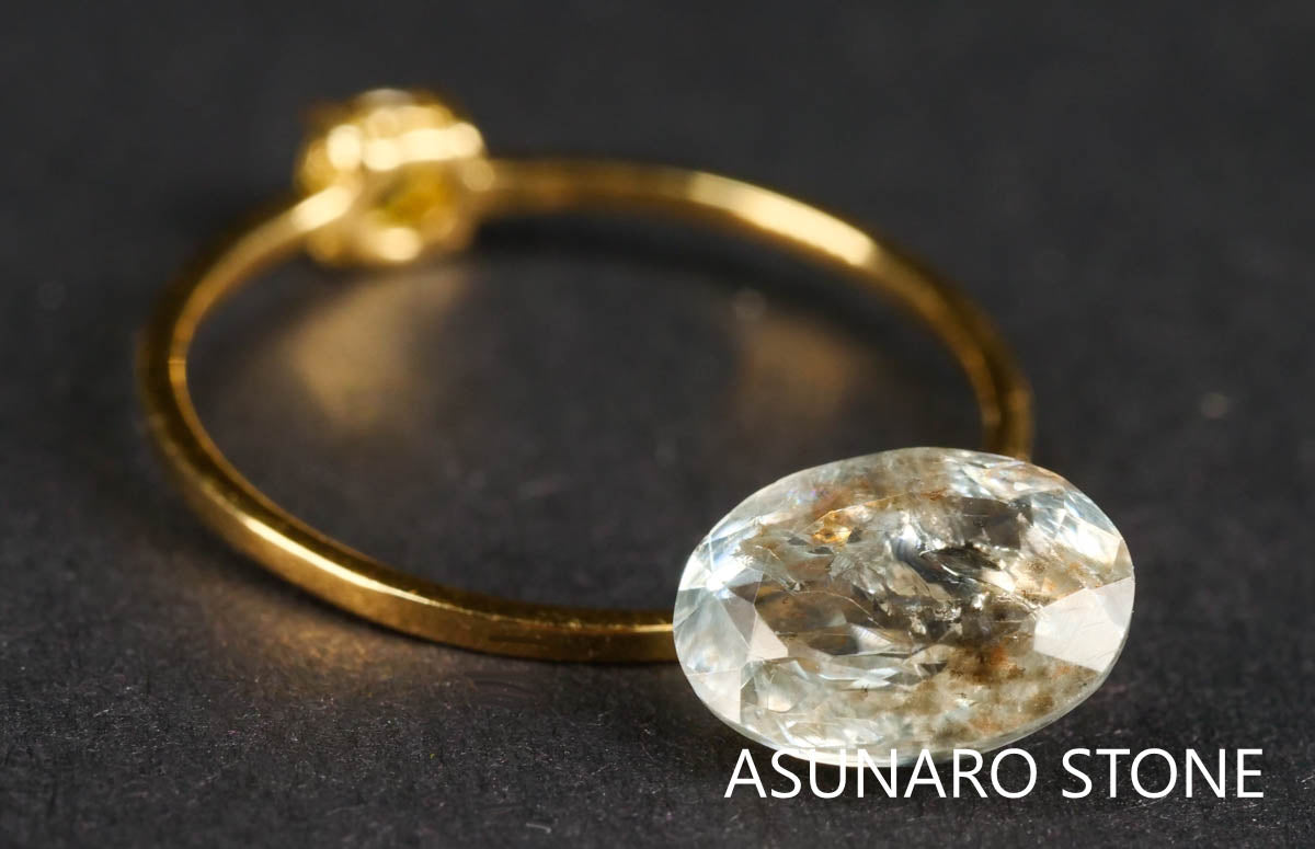 アクアマリンサンストーン　オーバルカット ブラジル産  1.48ct 【211210-551】