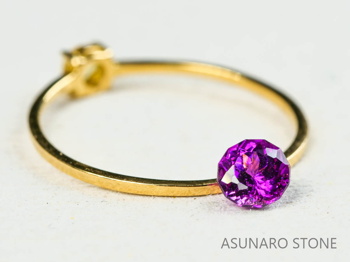 グレープガーネット ブラジル産  ドデカゴンカット　 0.46ct【211215-498】