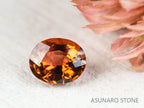 オレンジピンクトルマリン オーバルカット ルワンダ産 0.66ct【211215-569】