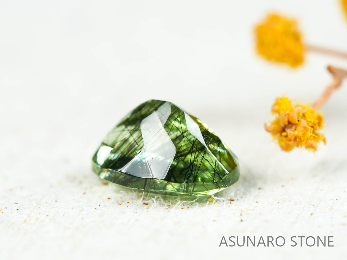 ルドウィジャイトインペリドット　オーバルカット　パキスタン産  0.61ct【211223-251】