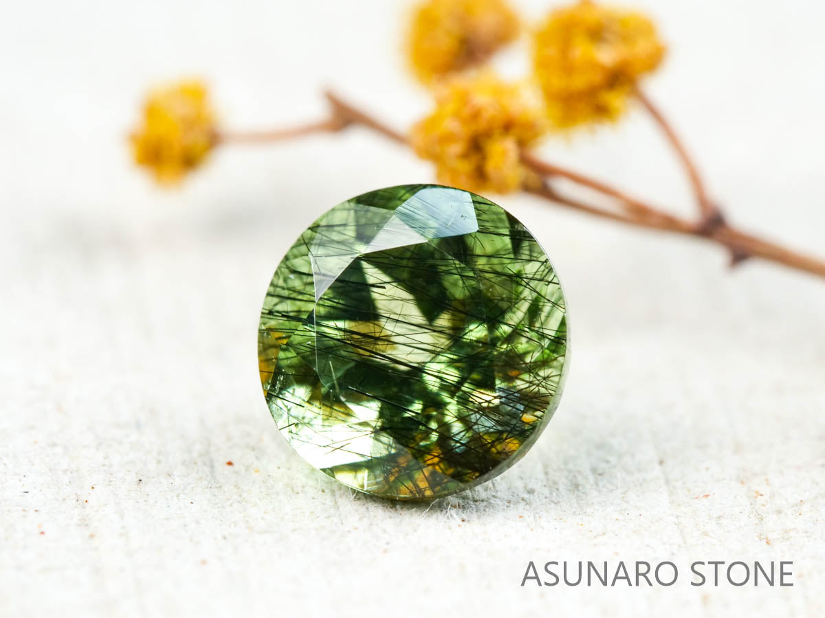 ルドウィジャイトインペリドット　ラウンドカット　パキスタン産   1.05ct【211224-253】