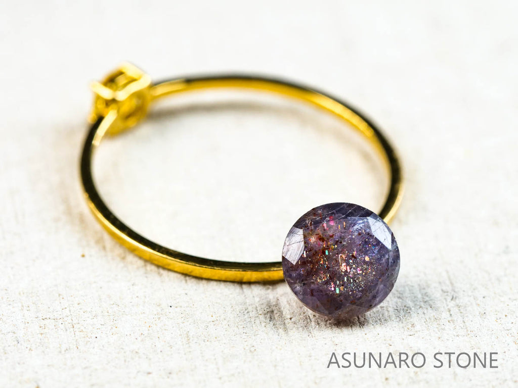 ブラッドショットアイオライト ラウンドカット インド産　　0.87ct【220104-210】