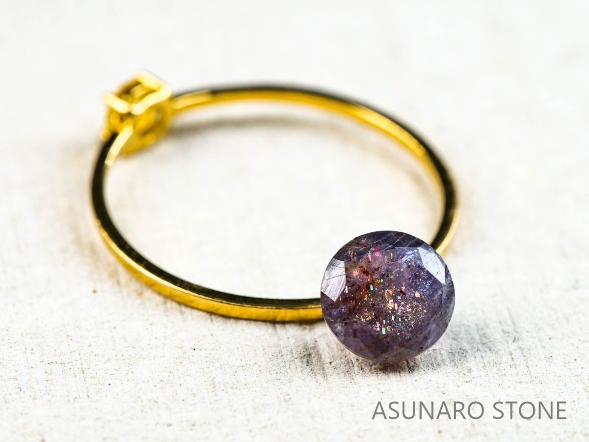 ブラッドショットアイオライト ラウンドカット インド産　　0.87ct【220104-210】