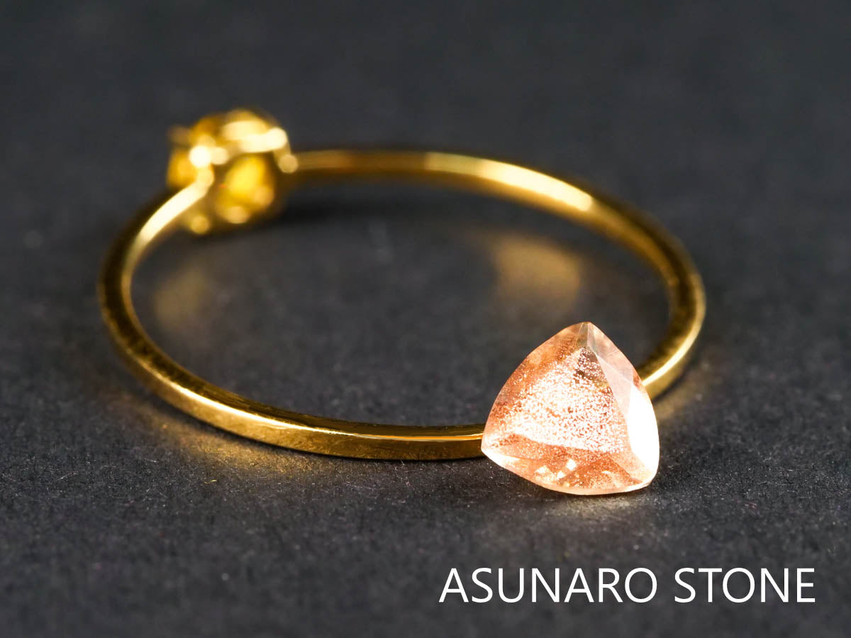 オレゴンサンストーン トリリアントカット アメリカ産 0.40ct【220107-422】