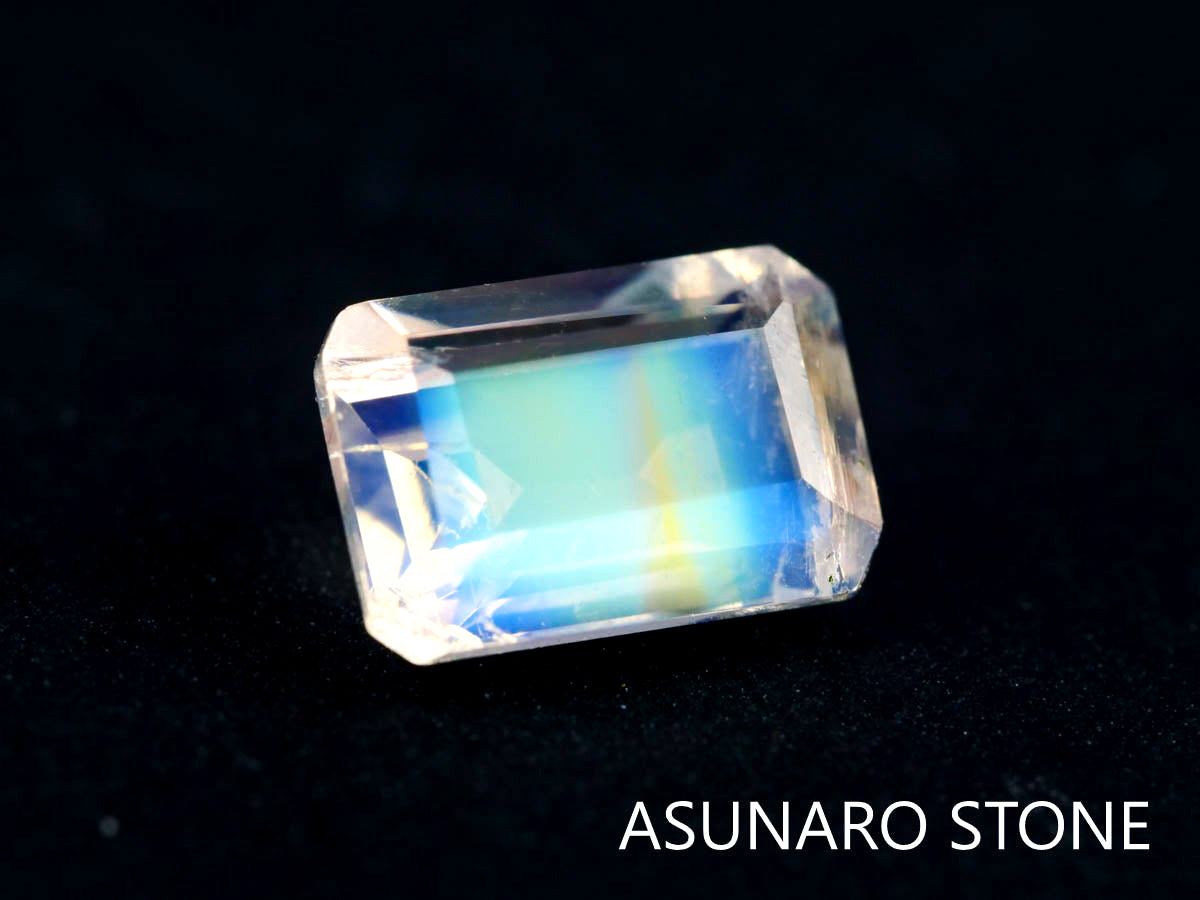 アンデシンラブラドライト  エメラルドカット　インド産　　0.58ct【220111-222】