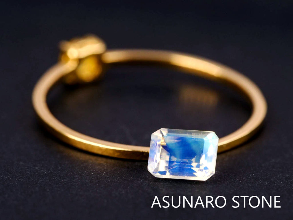 アンデシンラブラドライト  エメラルドカット　インド産　　0.37ct【220111-223】