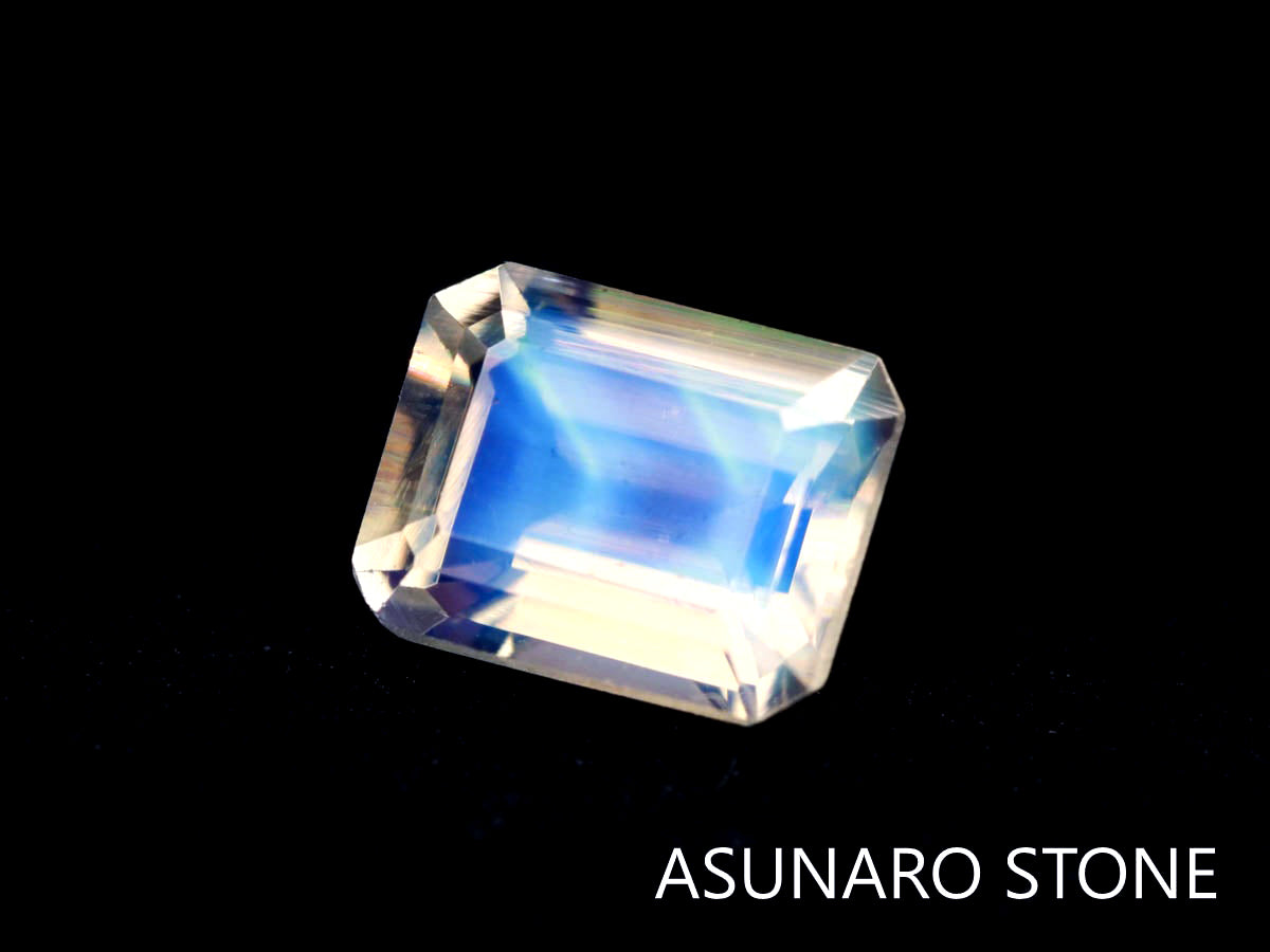 アンデシンラブラドライト  エメラルドカット　インド産　　0.37ct【220111-223】