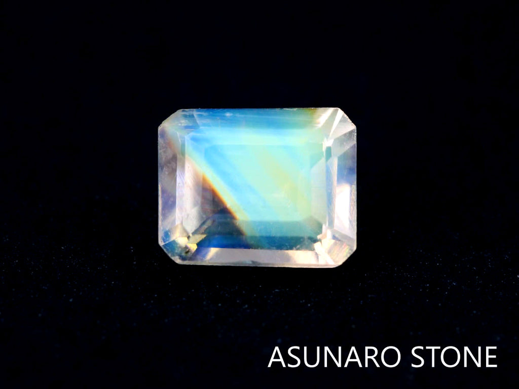 アンデシンラブラドライト  エメラルドカット　インド産　　0.41ct【220111-224】