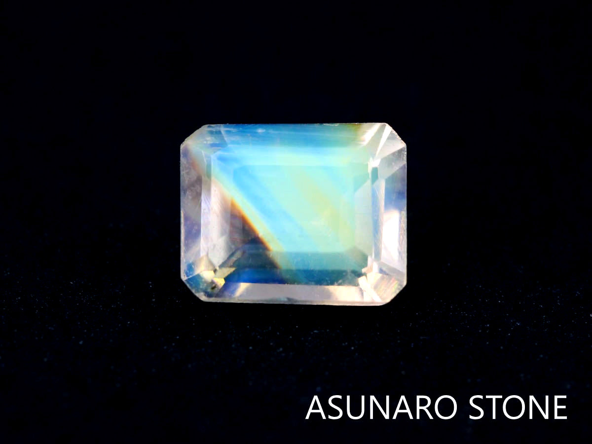 アンデシンラブラドライト  エメラルドカット　インド産　　0.41ct【220111-224】