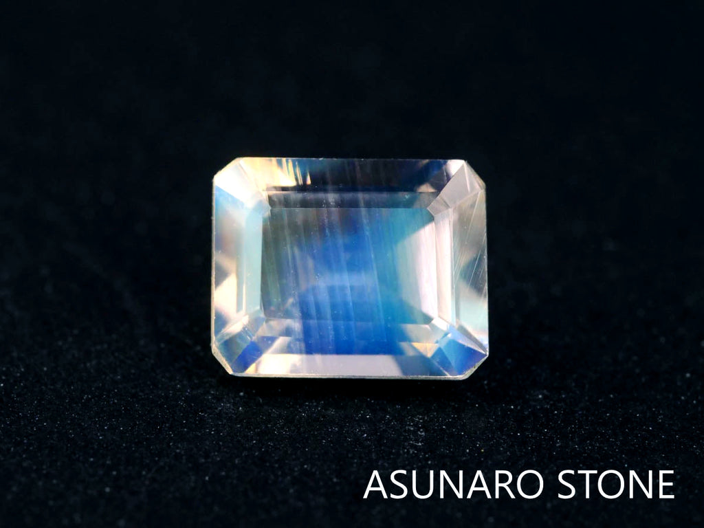 アンデシンラブラドライト  エメラルドカット　インド産　　0.44ct【220111-225】