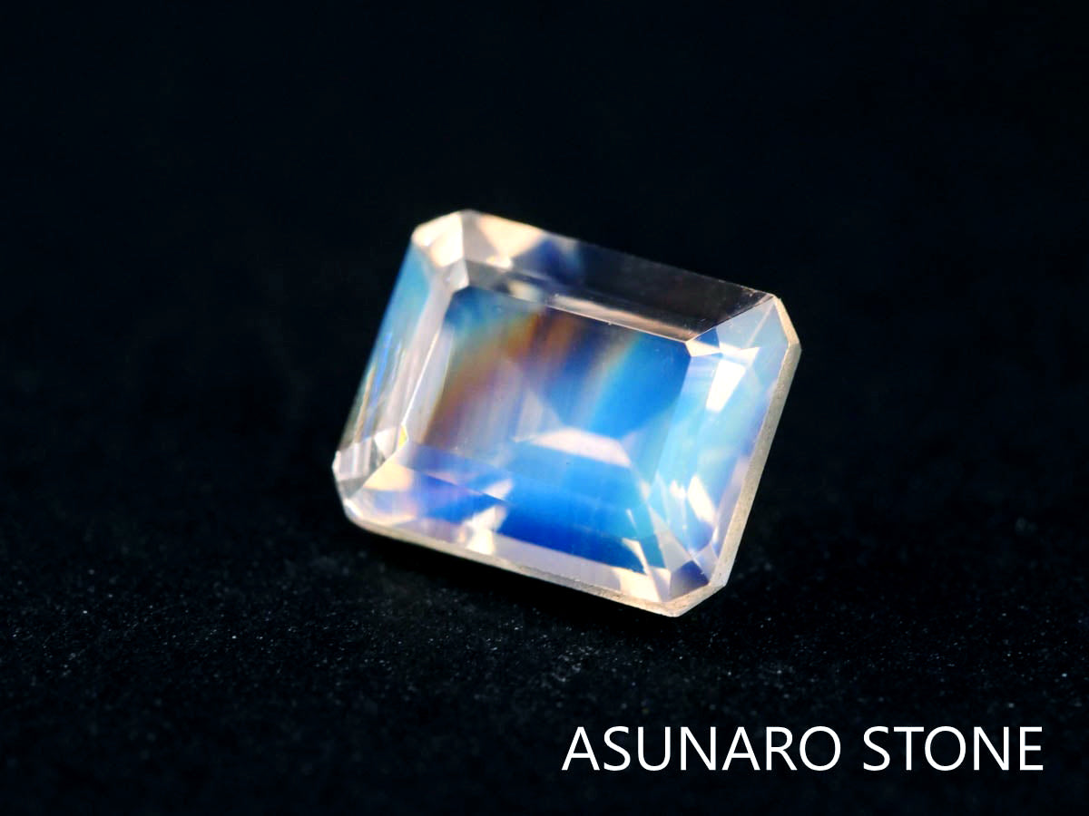 アンデシンラブラドライト  エメラルドカット　インド産　　0.44ct【220111-225】