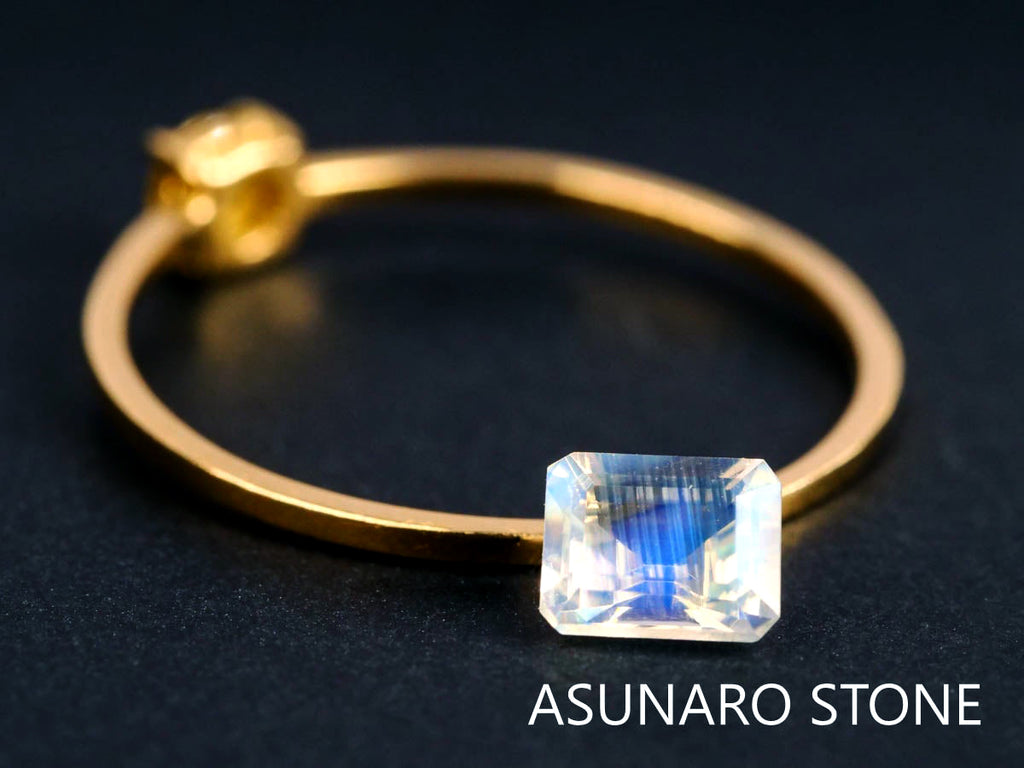 アンデシンラブラドライト  エメラルドカット　インド産　　0.44ct【220111-225】