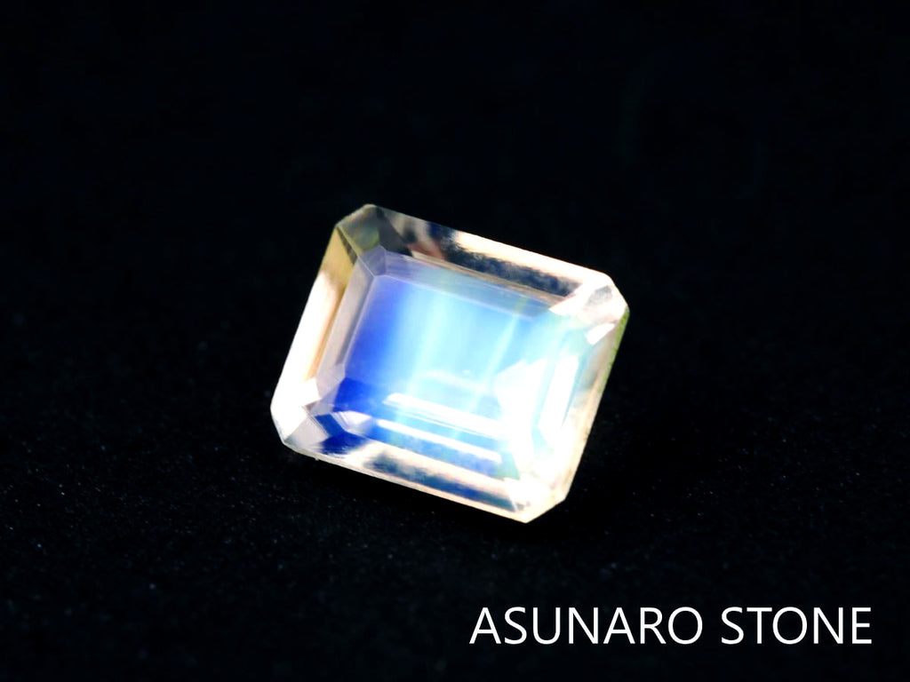 アンデシンラブラドライト  エメラルドカット　インド産　　0.35ct【220112-226】