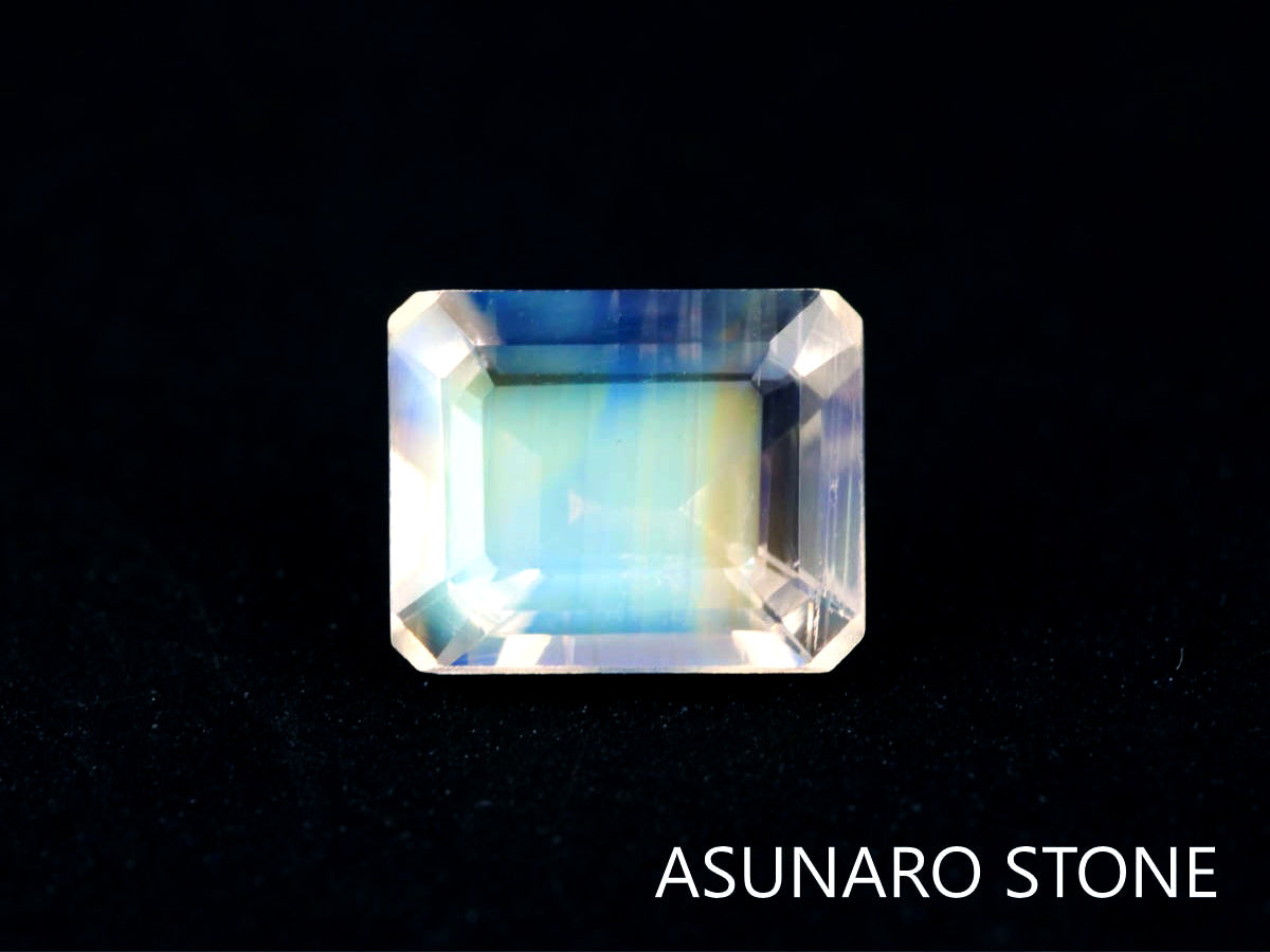 アンデシンラブラドライト  エメラルドカット　インド産　　0.38ct【220112-227】