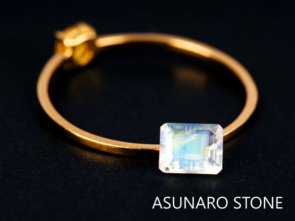 アンデシンラブラドライト  エメラルドカット　インド産　　0.38ct【220112-227】