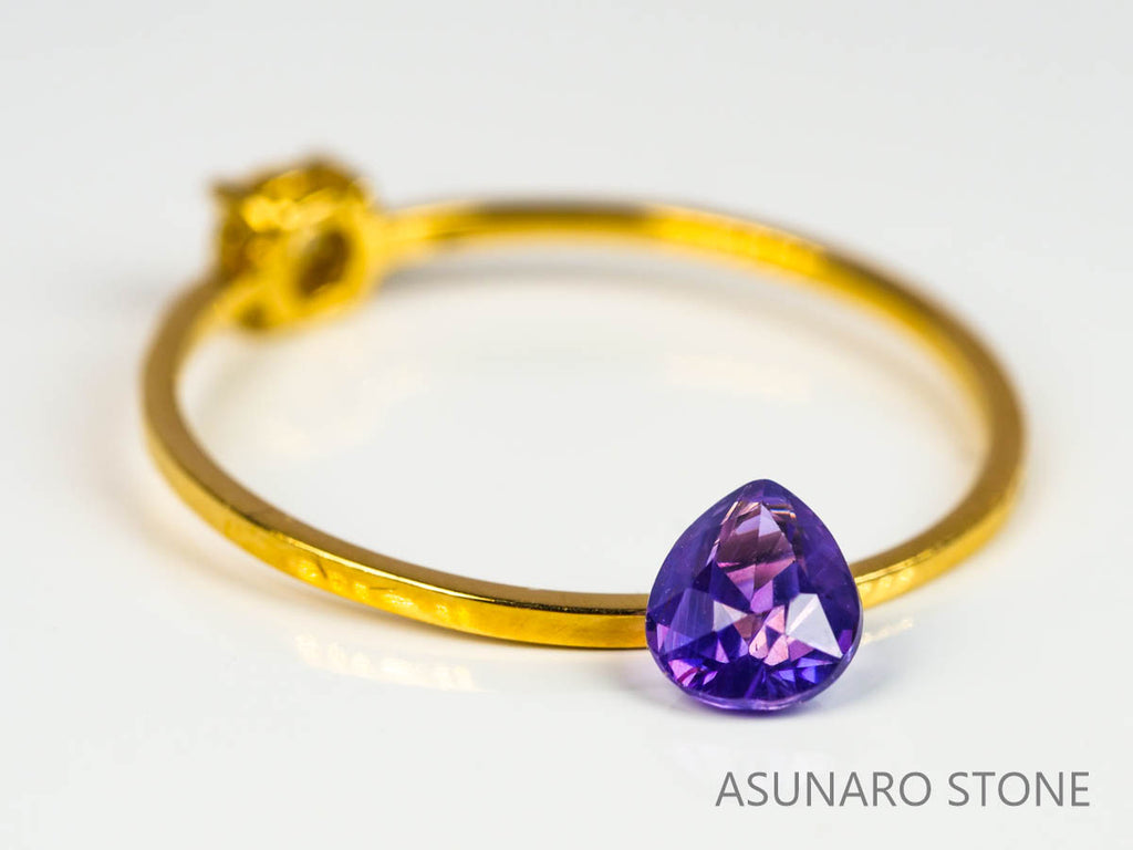 ラベンダーサファイア 　ペアシェイプ スリランカ産　0.55ct【220117-580】
