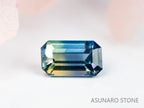 バイカラーサファイア 　エメラルドカット　 スリランカ産　0.38ct【220202-602】