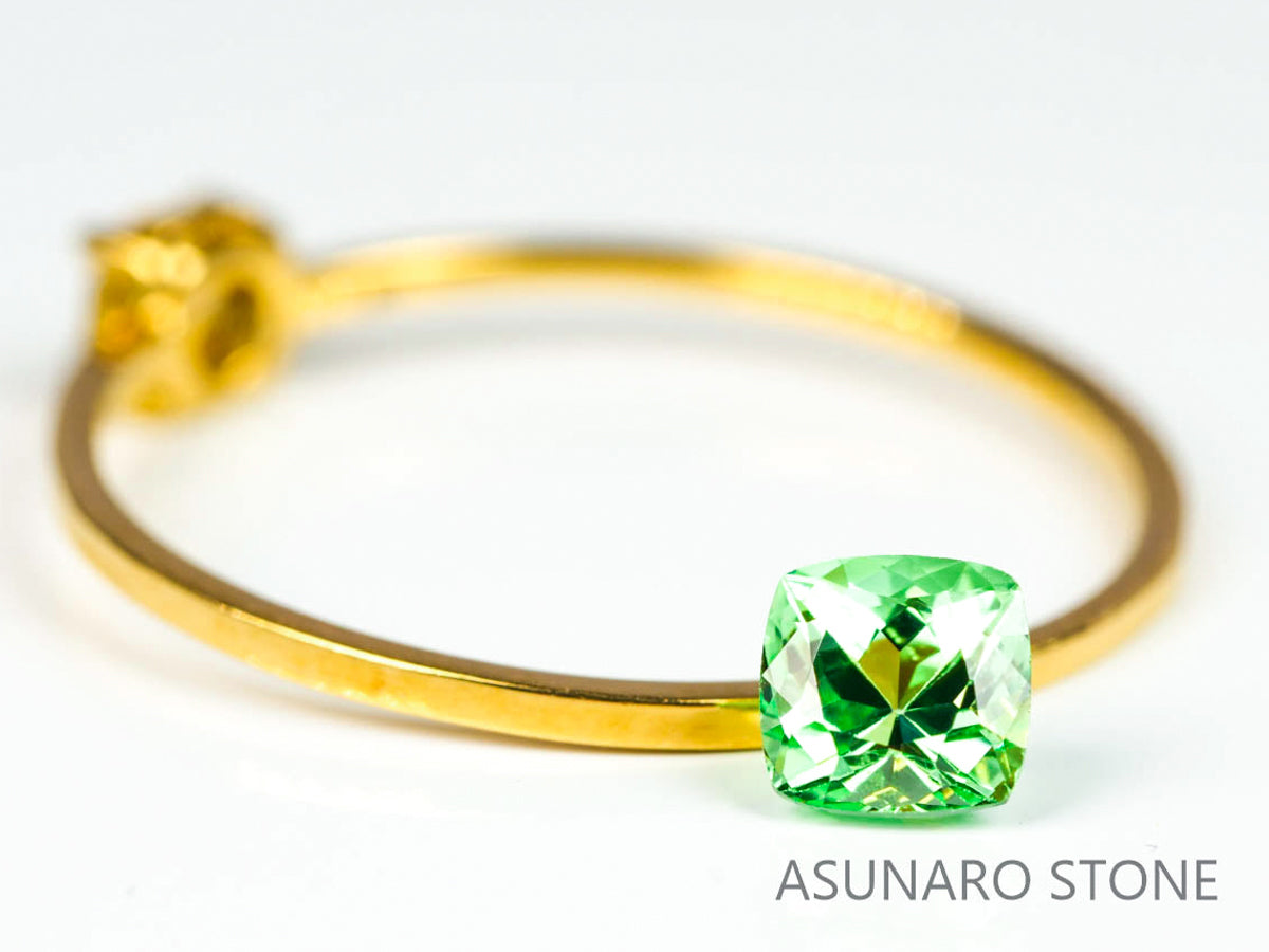 ミントガーネット タンザニア産 　クッションカット 0.43ct【220131-353】