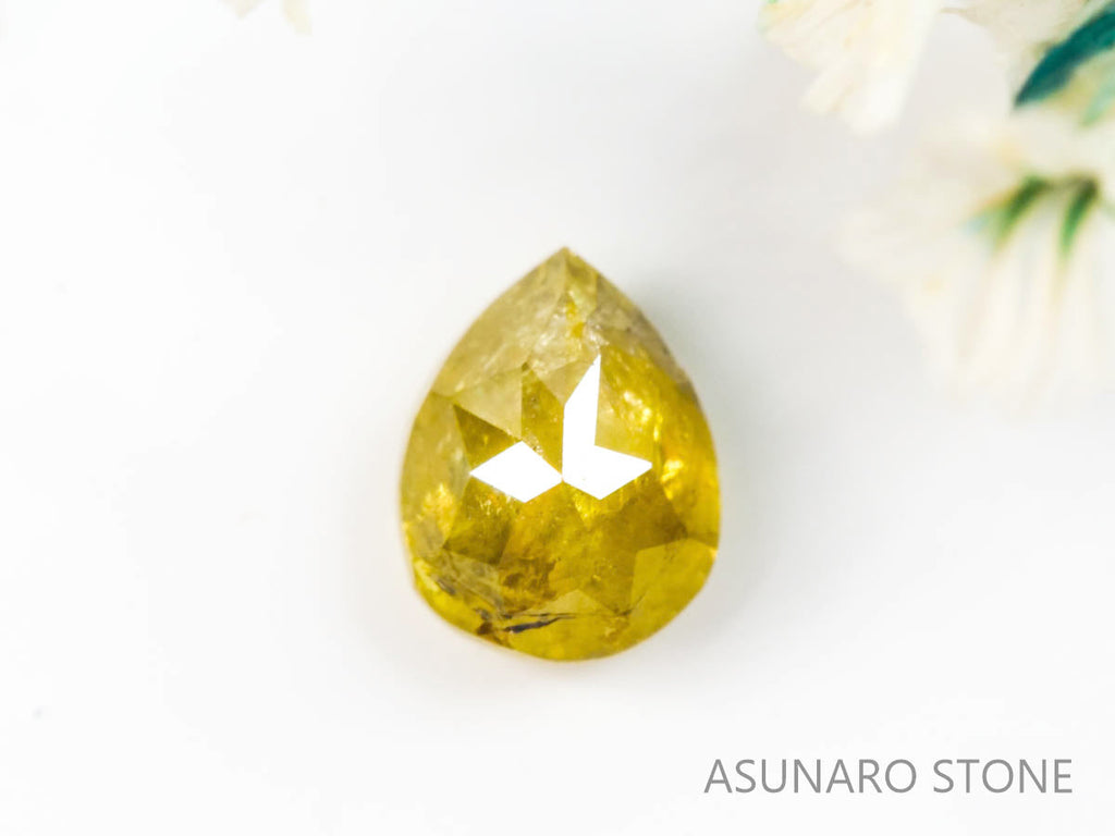 イエローダイヤモンド ローズカット 　0.36ct【220202-480】