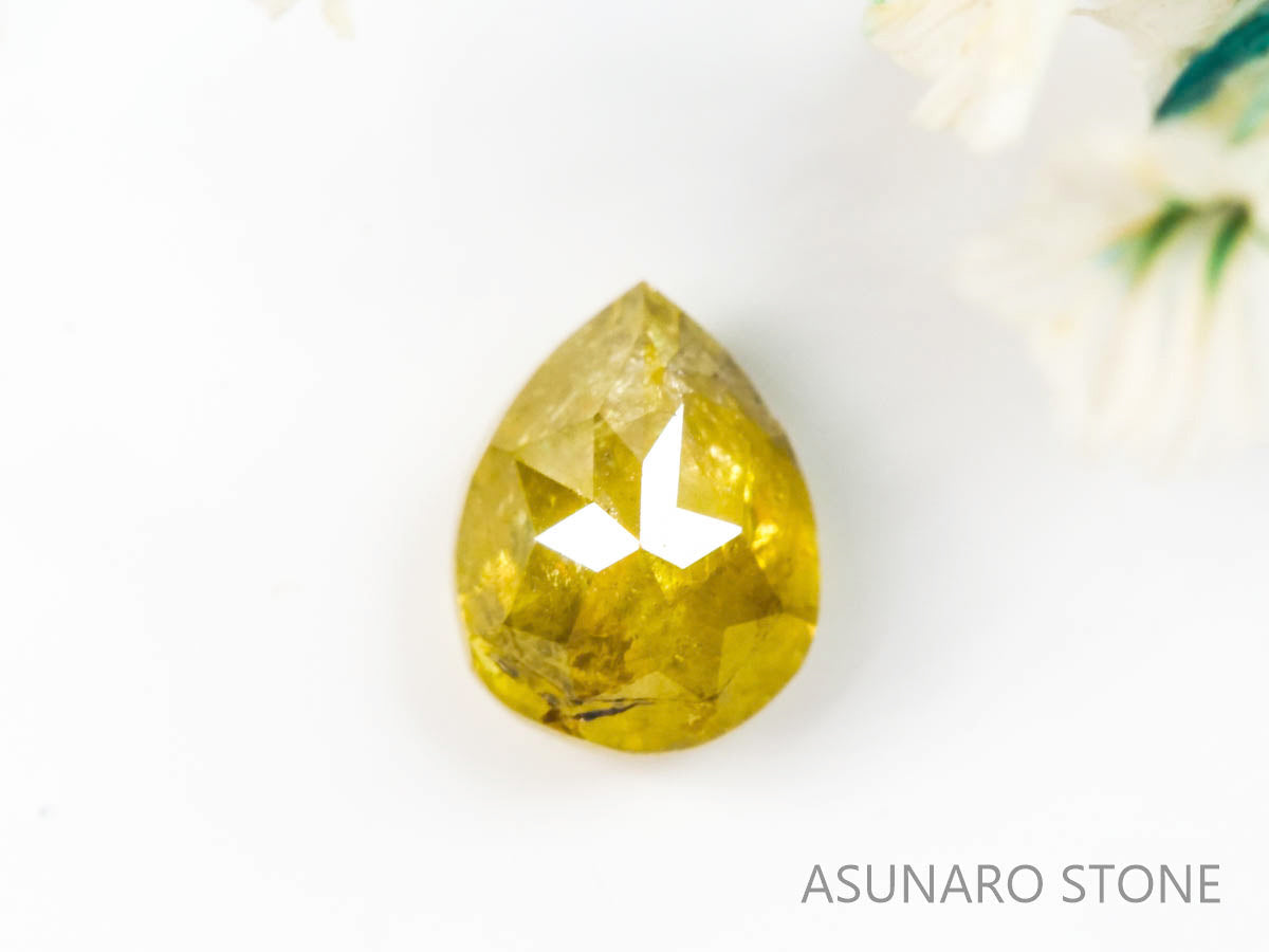 イエローダイヤモンド ローズカット 　0.36ct【220202-480】