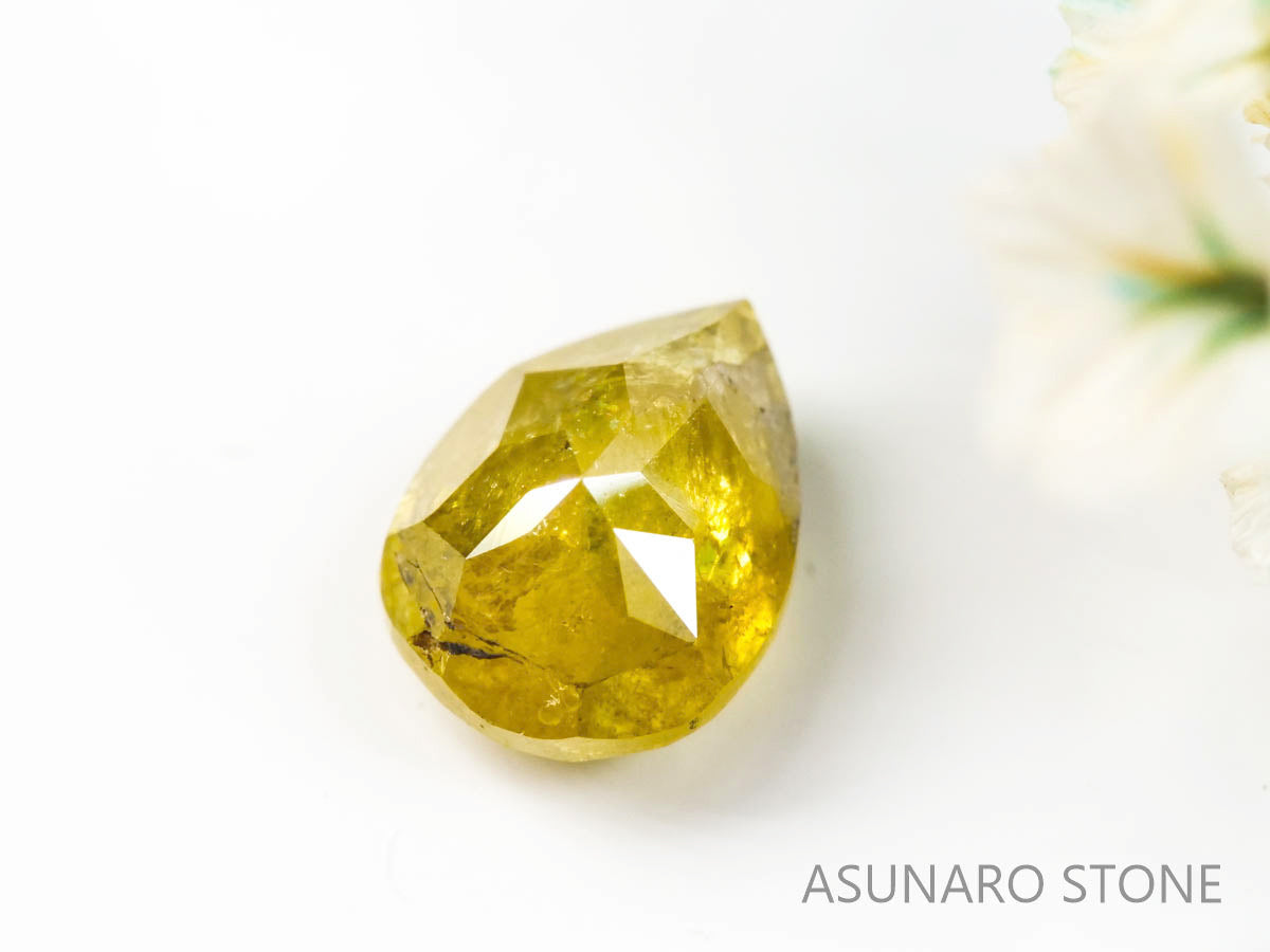 イエローダイヤモンド ローズカット 　0.36ct【220202-480】
