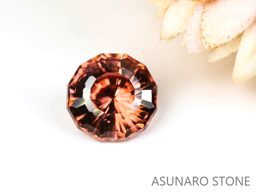 ピンクジルコン　ドデカゴンカット  1.17ct　カンボジア産【220210-355】