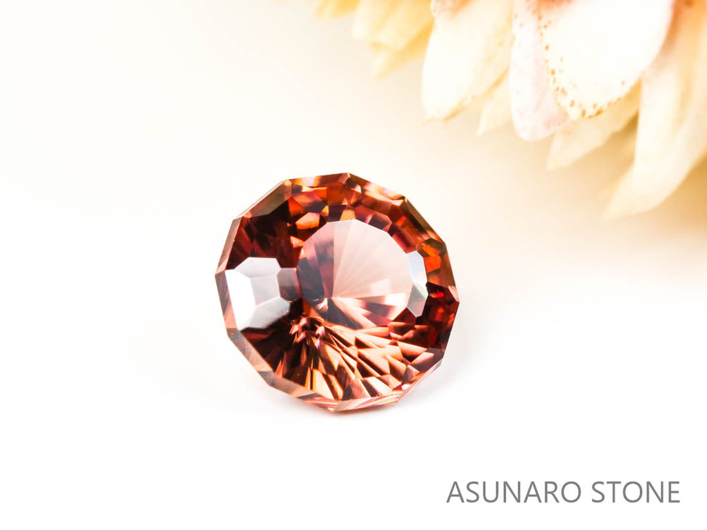 ピンクジルコン　ドデカゴンカット  1.17ct　カンボジア産【220210-355】