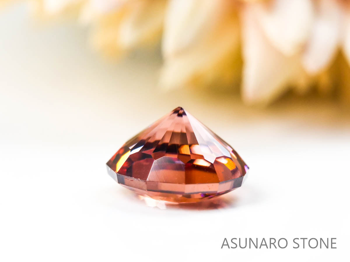 ピンクジルコン　ドデカゴンカット  1.17ct　カンボジア産【220210-355】